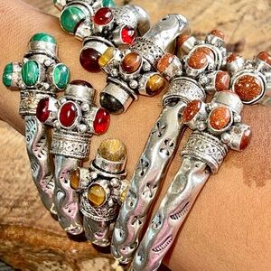 Malachite, Sandstone Oversize Stackable - Adjustable Cuffs $30 Each- Make Offer